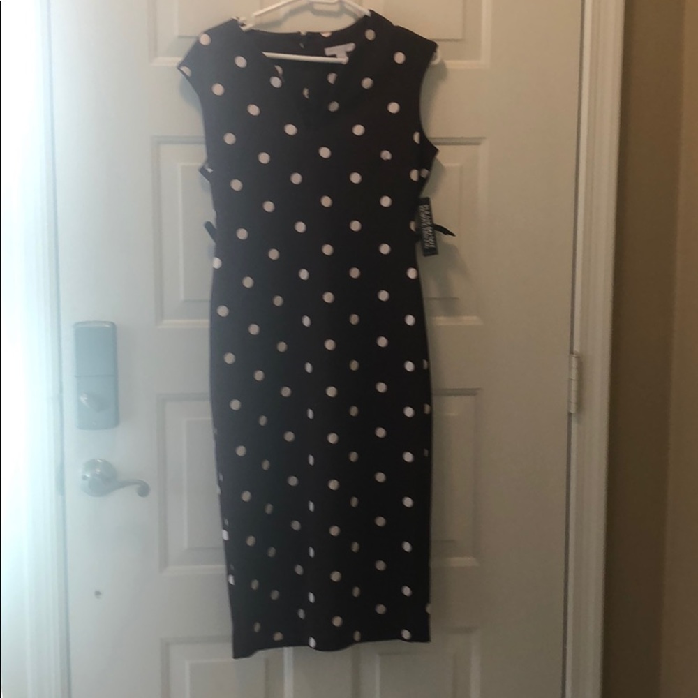 NY&C burgundy polka dots dress